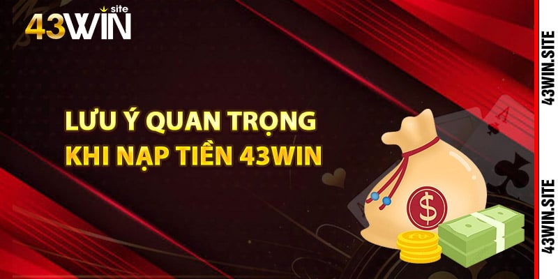 Hướng Dẫn Nạp Tiền 43Win Hoàn Thành Chỉ Trong 5 Phút 3 Lưu ý quan trọng khi nạp tiền 43Win